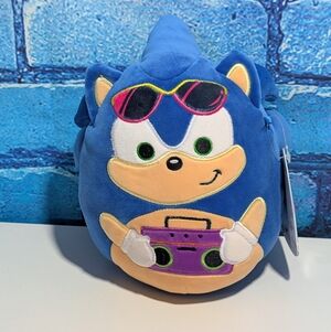 New Squishmallows 7" Inch Sonic The Hedgehog Sonic with Boom Box & Sunglasses